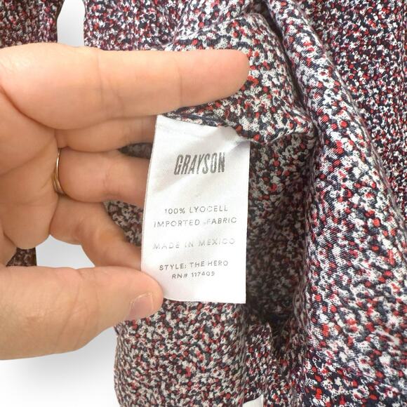 Grayson Frank & Eileen The Hero Abstract Print Shirt Women’s 2 (S) Quiet Luxury - Picture 3 of 8
